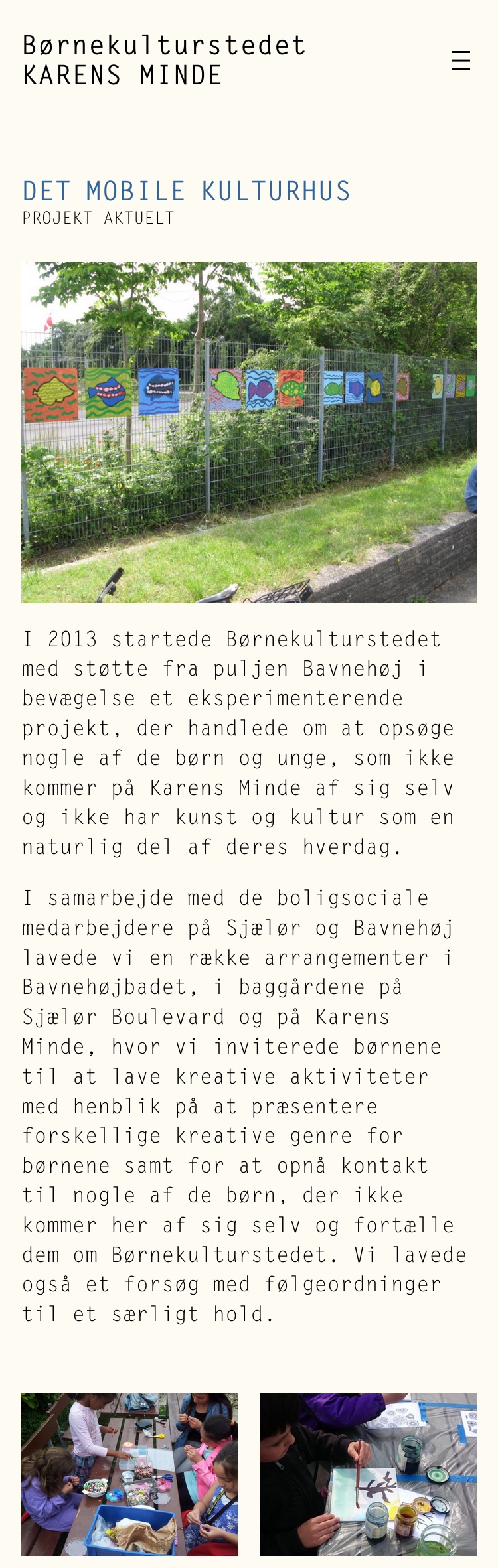 Screenshot af projekt på bkultur.dk.