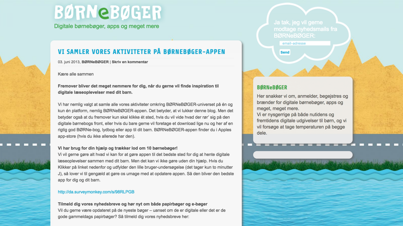 Børnebøger.nu - desktop version.
