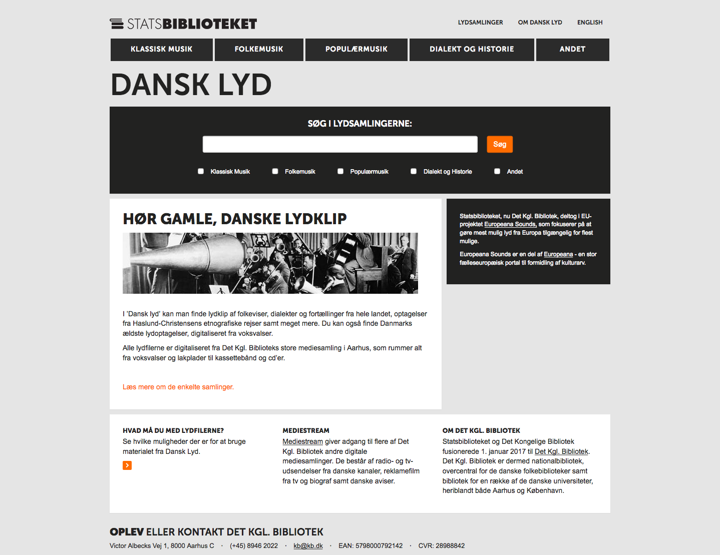 dansklyd.statsbiblioteket.dk - screenshot.
