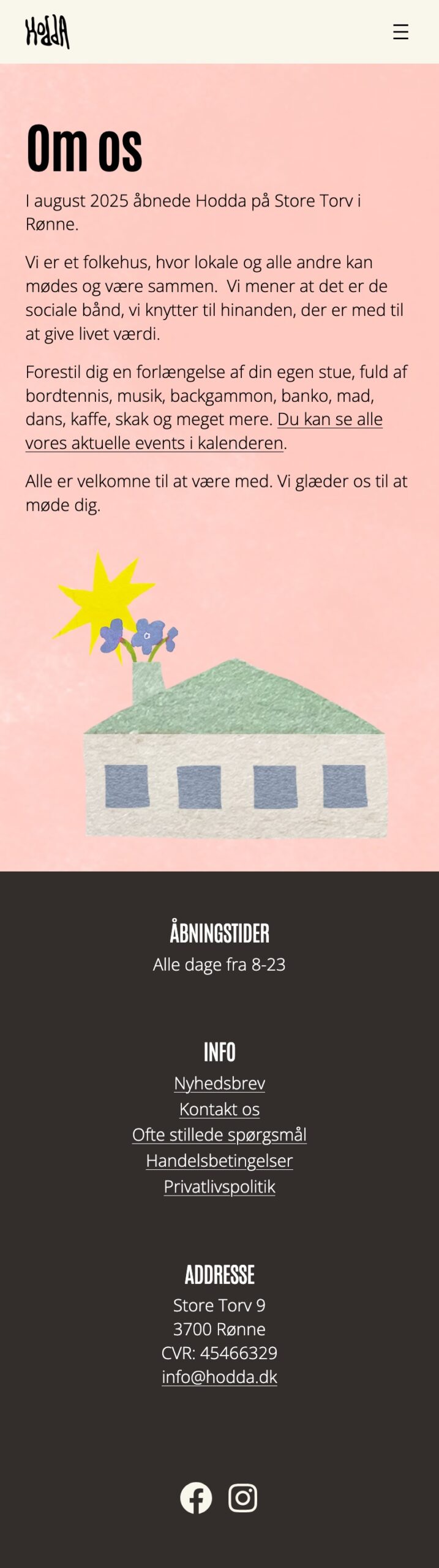 Screenshot af mobilvisning af hodda.dk