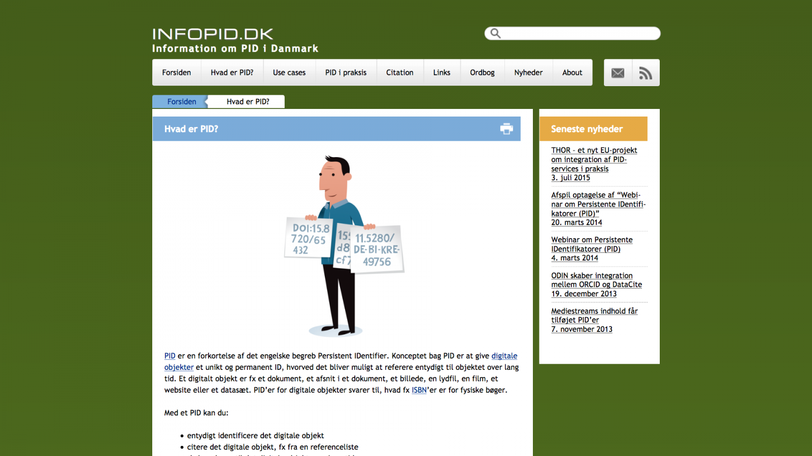 infopid.dk - desktop version.