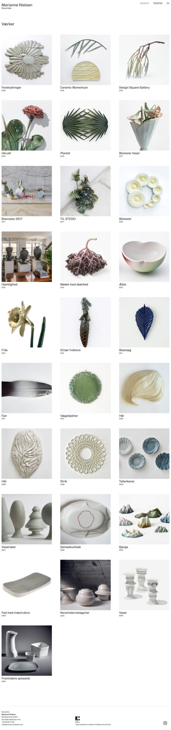 WordPress-site til keramiker Marianne Nielsen