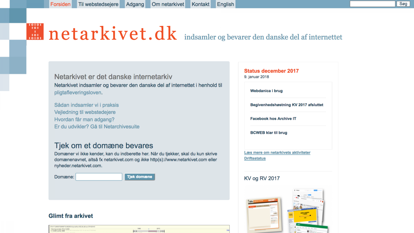 netarkivet.dk - desktop version.