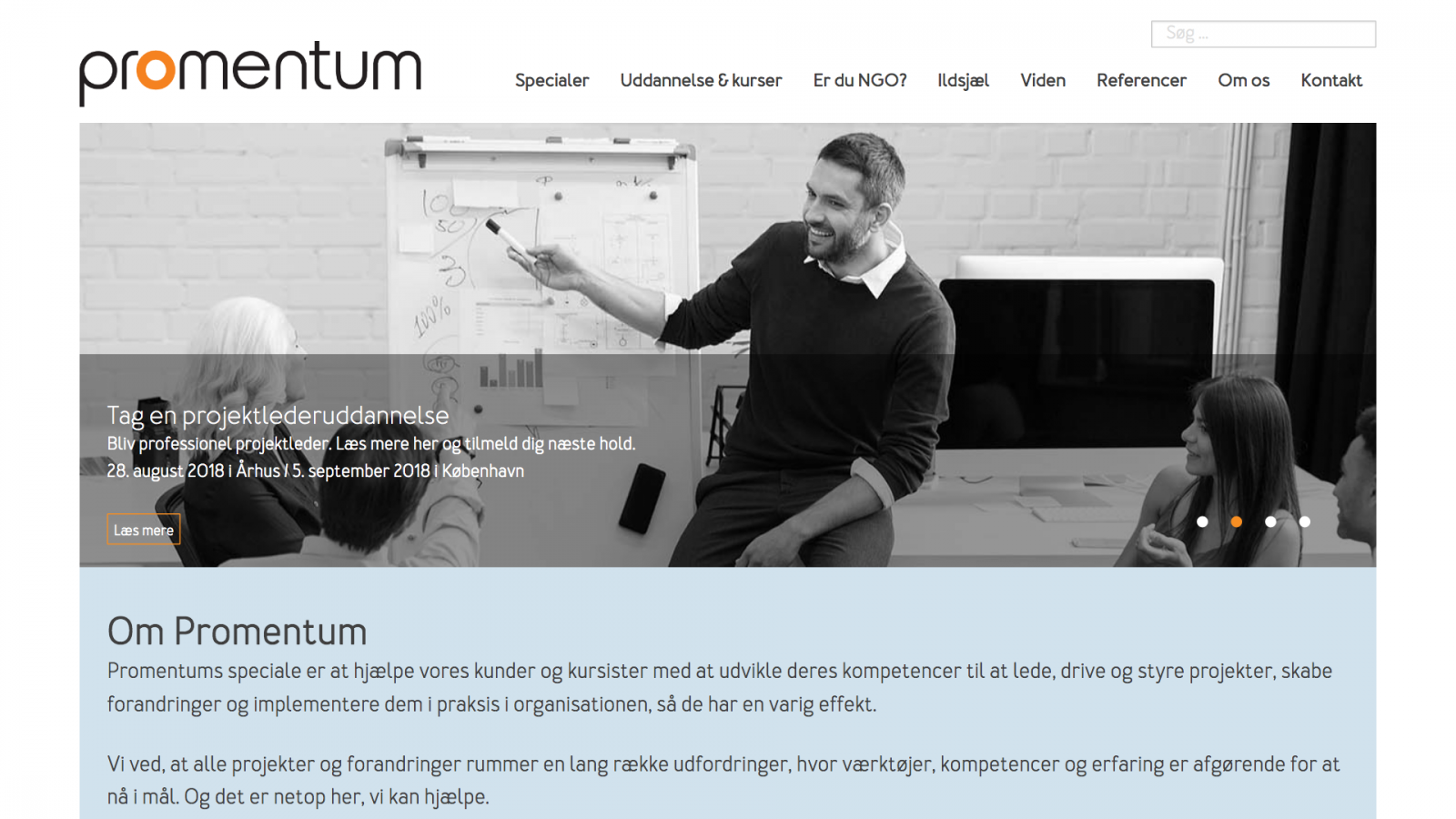 promentum.dk - desktop version.