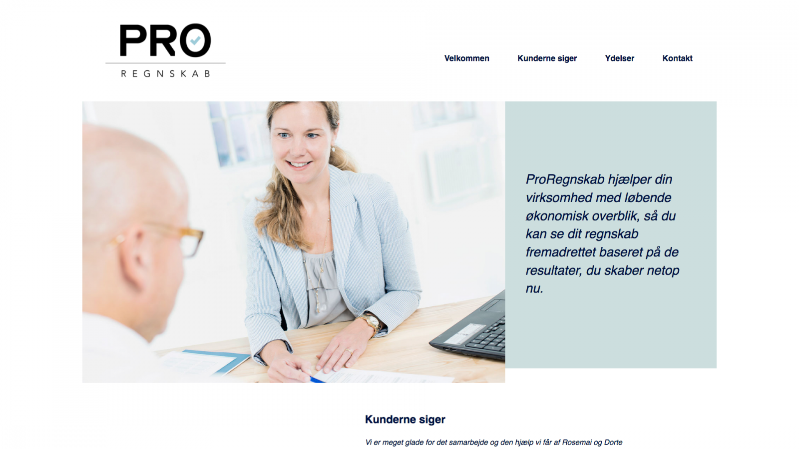 proregnskab.dk - desktop version.