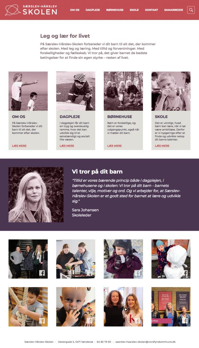 saerslev-haarslev-skolen.dk screenshot