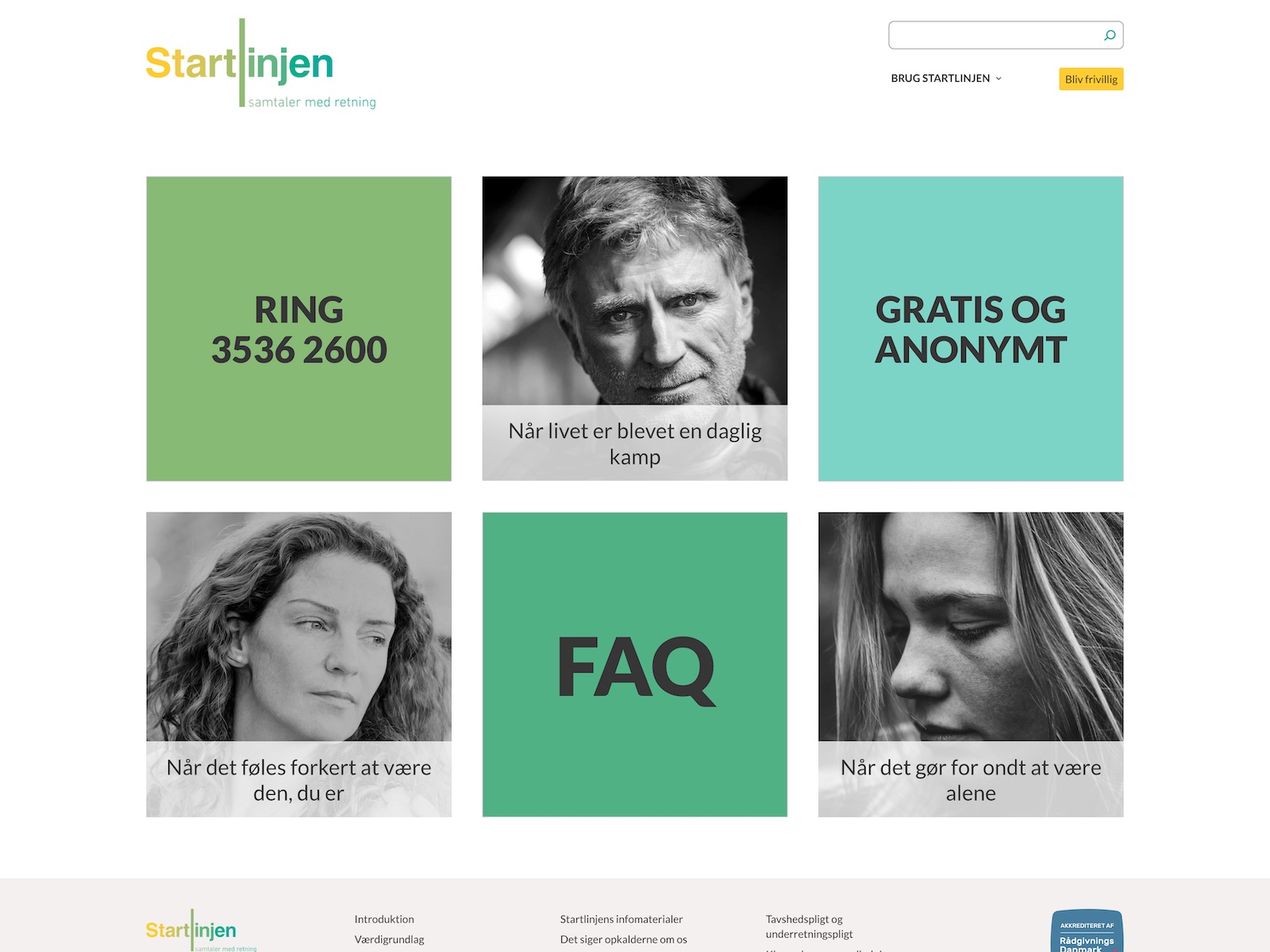 Screenshot af startlinjen.dk.