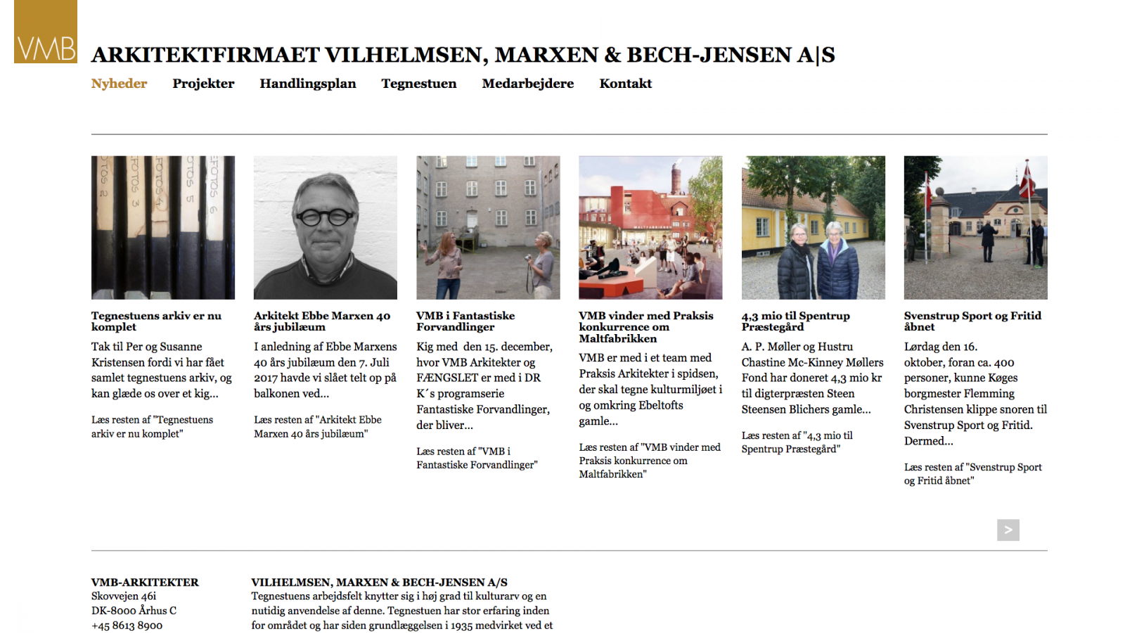 vmb-arkitekter.dk - desktop version.